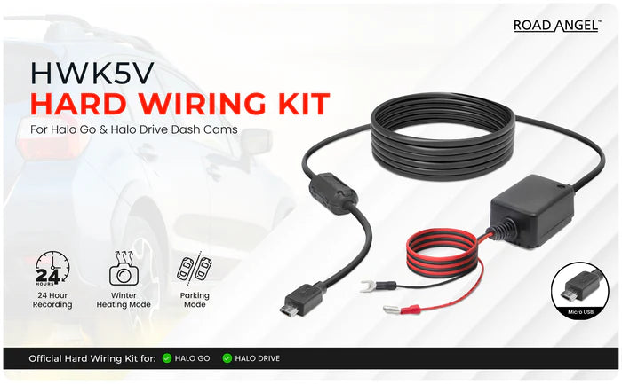 Road Angel HALO GO und HALO DRIVE Festverdrahtungssatz 12/24V auf Micro-USB