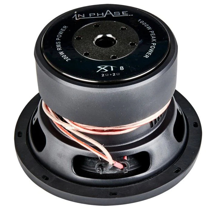 In Phase XT-8 8Zoll Kevlar 2Ohm Doppelschwings. 1000W Spitzenleistung Subwoofer Artikel-Nr.: XT-8